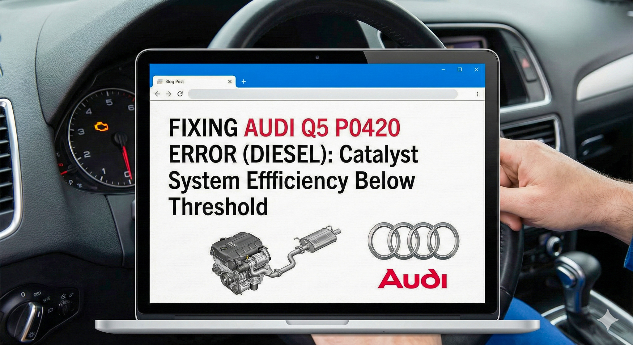 Caz Rezolvat: Audi Q5, cod eroare P0420 și zgomot metalic la accelerare